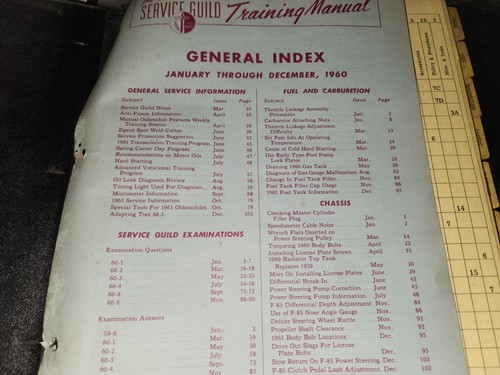 1960 Oldsmobile Technical Bulletins and Service Guild Manual Original - Picture 2 of 8
