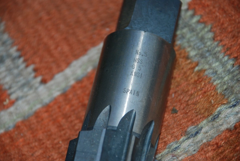 Hand Reamer TAPERED 5, (1.480" to 1.790") HSS Made in SPAIN, 11/8