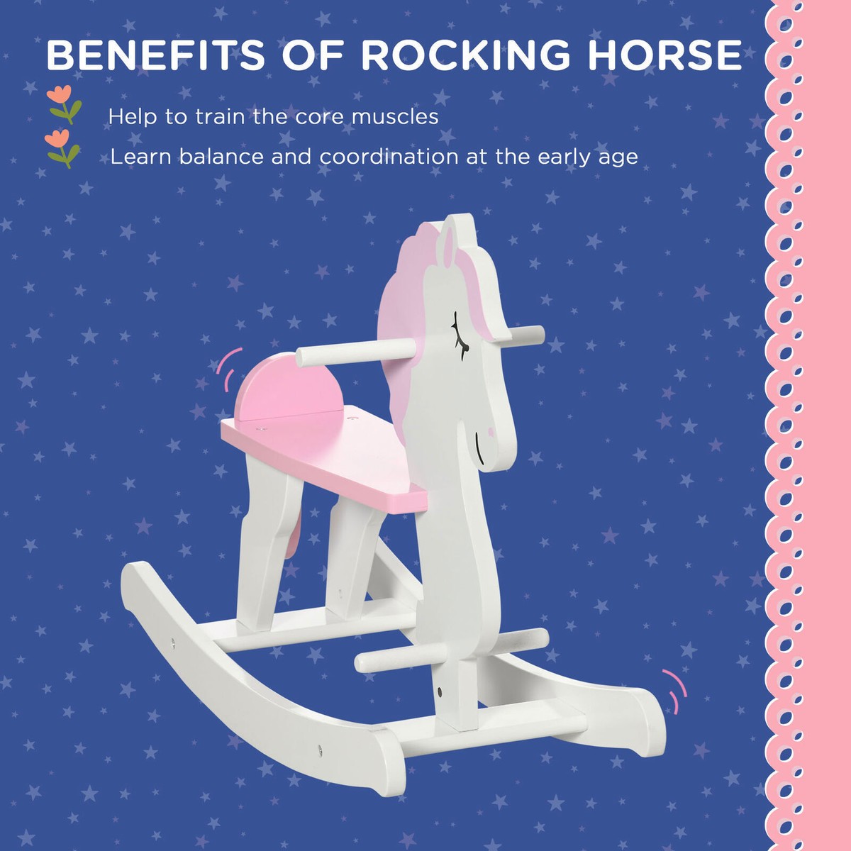 Toddler Ride-on Toy Wooden Wooden Rocking Horse For Toddlers 1-3 Years ...