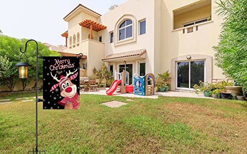 Akeydeco Garden Flag Stand and Shepherd Hook,Garden Flag Pole Holder 36 Inch