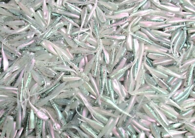 50ct RAINBOW TROUT 2'' STINGER SHAD GRUBS Crappie Fishing Lures Quiver Tail Baits
