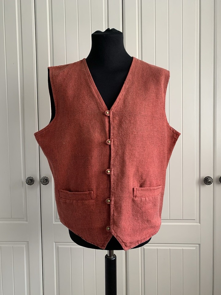 MEN,S VINTAGE FOLK STYLE COTTON WAISTCOAT SIZE XL CHEST UP TO 46 inch