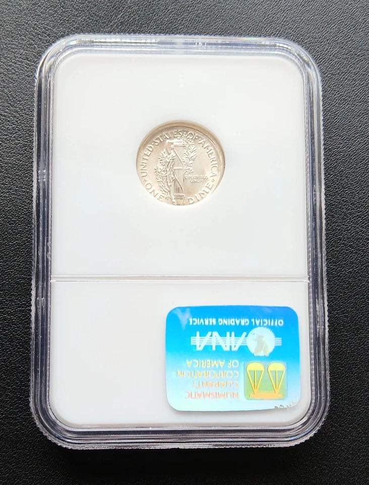 1944 Broad Struck Mercury Dime NGC MS 62 NICE PICTURES INCLUDED - Image 2 of 2
