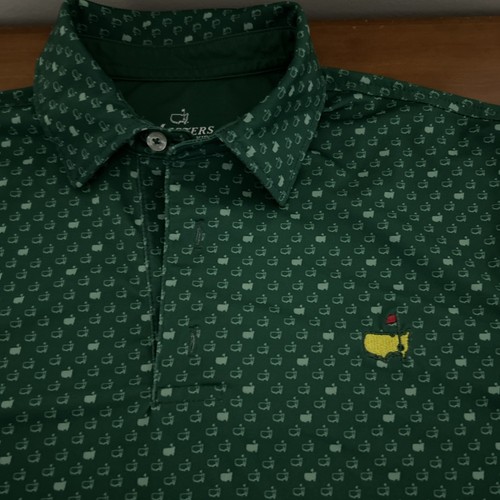 Masters Kids Shirt Boys Large Green Polo Golf Augusta Performance Short Sleeve - Picture 2 of 8