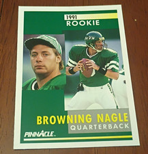 1991 Pinnacle Browning Nagle #321 Rookie New York Jets NFL Football Card. rookie card picture