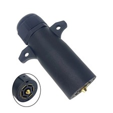 2 pcs 7 Way Round Trailer Connector for RVs 12V Socket End with Blade Pins