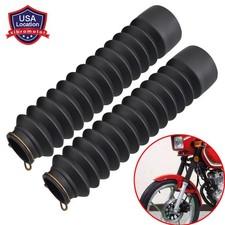 Pair Rubber Front Fork Dust Cover Gaiters Gaitors Motorcycle Boot Shock Absorber