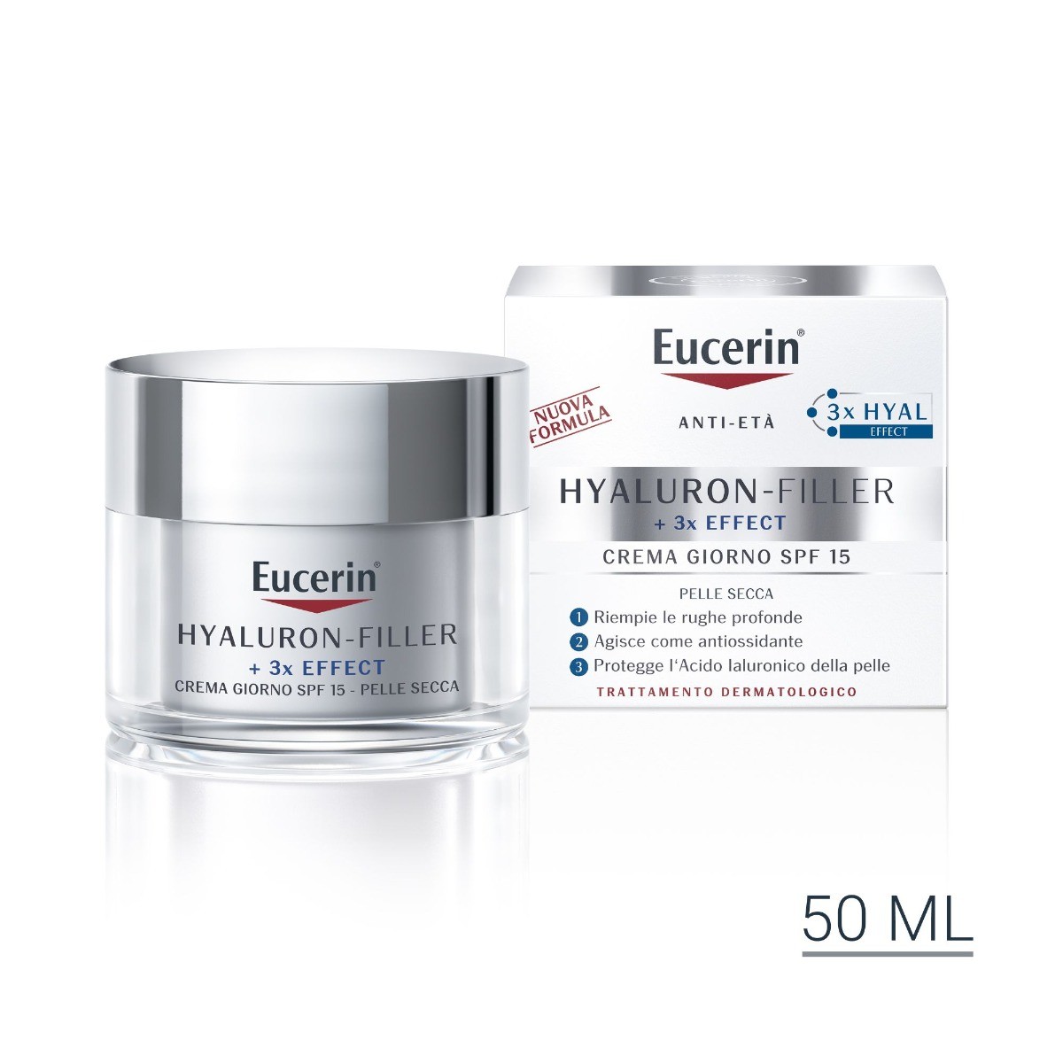 Eucerin Hyaluron-Filler Giorno Crema Antirughe Pelle Secca 50 ml - Prezzo