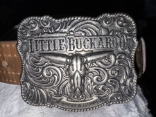 Cody James Belt Brown Leather 24  Silver Little Buckaroo Belt Buckle