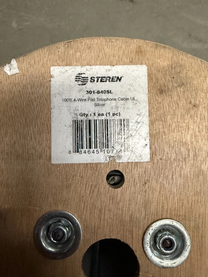 Cable plano trenzado plateado 1000 ft 26awg 4 conductores línea telefónica Foto 3 de 3
