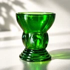 Uranium Glass Sherbet Cup UV Glow Green Depression Pedestal Dish Vintage