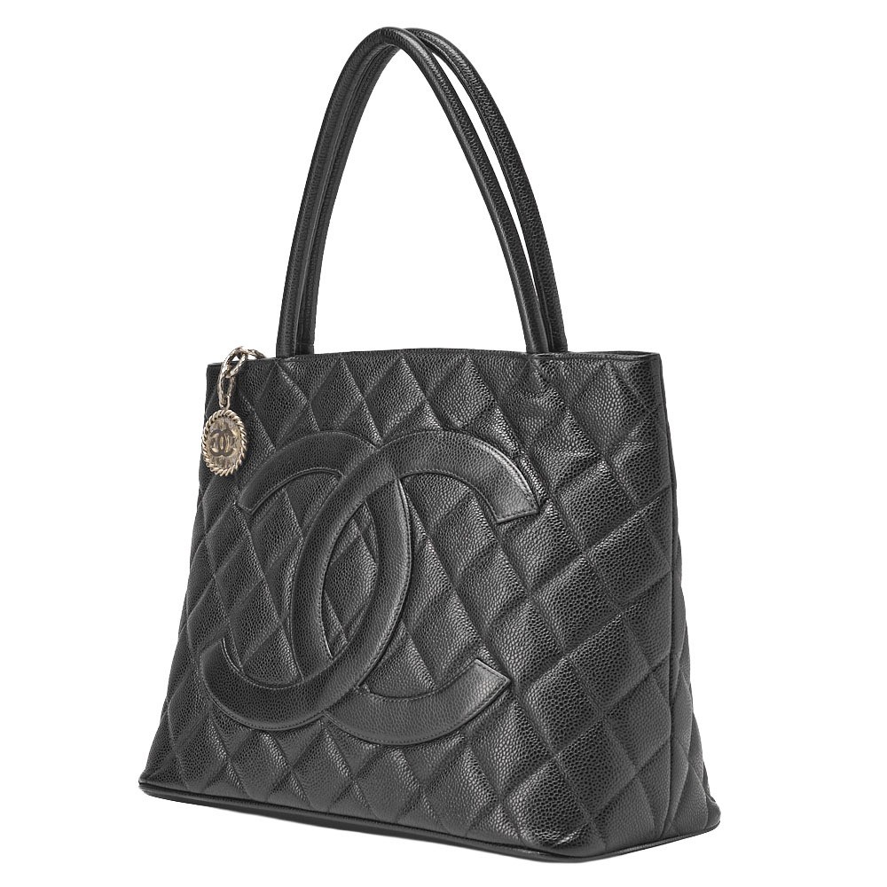 CHANEL Black Matelasse Tote with Silver Hardware Bag 935859