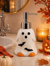 Halloween Ghost Bat Soap Dispenser Pumpkin Bathroom Decor Refillable Lotion Pump