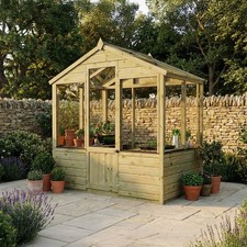 4 x 6 Wooden Greenhouse Potting Shed Shiplap T&G Apex Roof Windows Vent Waltons