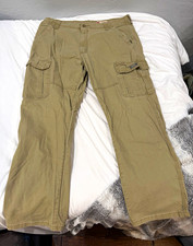 Wrangler Riggs Workwear Men's Beige Cargo Pants 36x30 Relaxed Fit