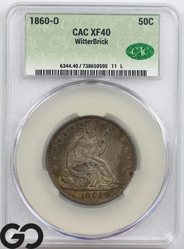 1860-O Seated Liberty Half Dollar CACG XF 40 ** New Orleans Mint Issue