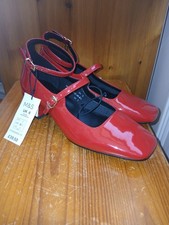 MARKS & SPENCER Ladies Red patent mary jane shoes size 6UK  std new RRP £39.50