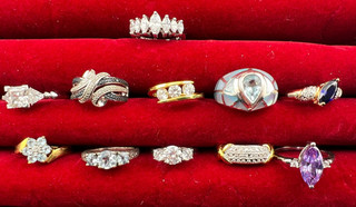 Lotto anelli argento sterling 925 45 grammi 11 anelli varie misure