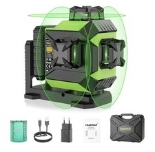 Huepar 3 x 360° Laser Level Green 3D Self-Leveling Cross 12 Lines Lazer Level