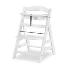 hauck Alpha Grow Along Adjustable Wooden Baby High Chair Seat, Beechwood, White