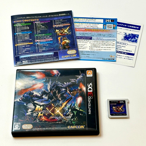 Monster Hunter XX Double Cross Nintendo 3DS CAPCOM with Case Hunting Action