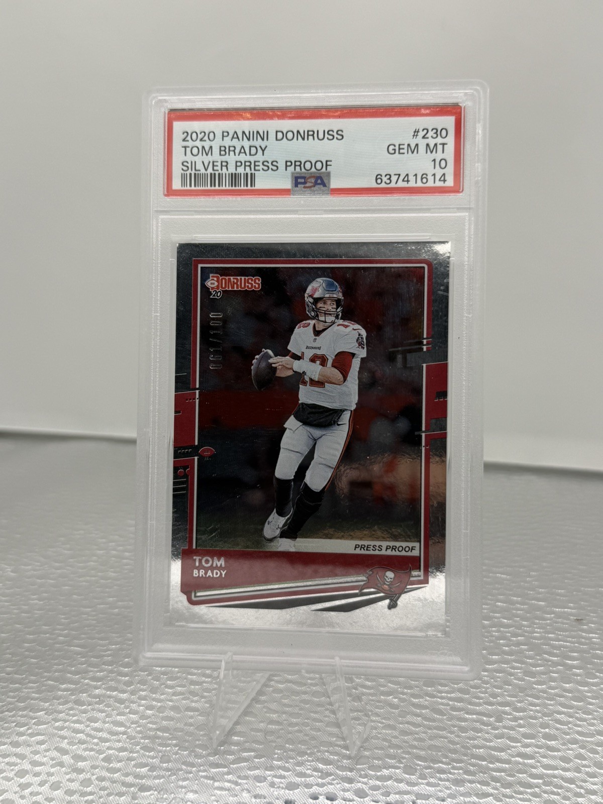 Tom Brady 2020 Panini Donruss Silver Press Proof #’d/100 PSA 10 GEM MINT