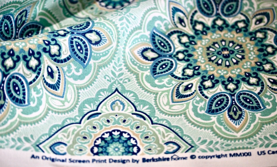 BERKSHIRE HOME WAM PUM TEAL FABRIC UPHOLSTERY WATER & STAIN REPELLENT 55" WIDE - Image 2 of 4