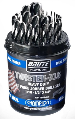 #ad Champion Cutting Tool Twister 29 Pc Brute Drill Set 1 16 1 2 X 64 Jobber $79.99