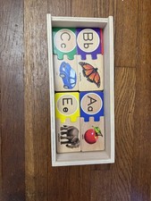 Melissa Doug Wooden Self Correcting A-Z Letter Puzzle Alphabet ABC's in box
