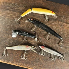 Vintage Fishing Lure Lot (5) Fred Arbogast Jitterstick 52W21 Matzuo America