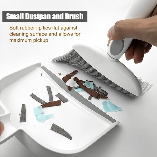 Dust pan, Mini Dustpan and Brush Set, Small Broom 1pcs, Gray  - Picture 3 of 8