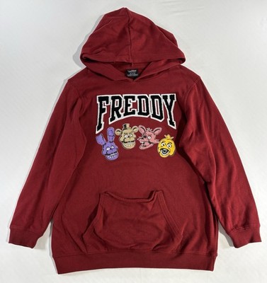 Five Nights At Freddy's Hooded Sweatshirt Maroon Red Size Youth XL 18/20