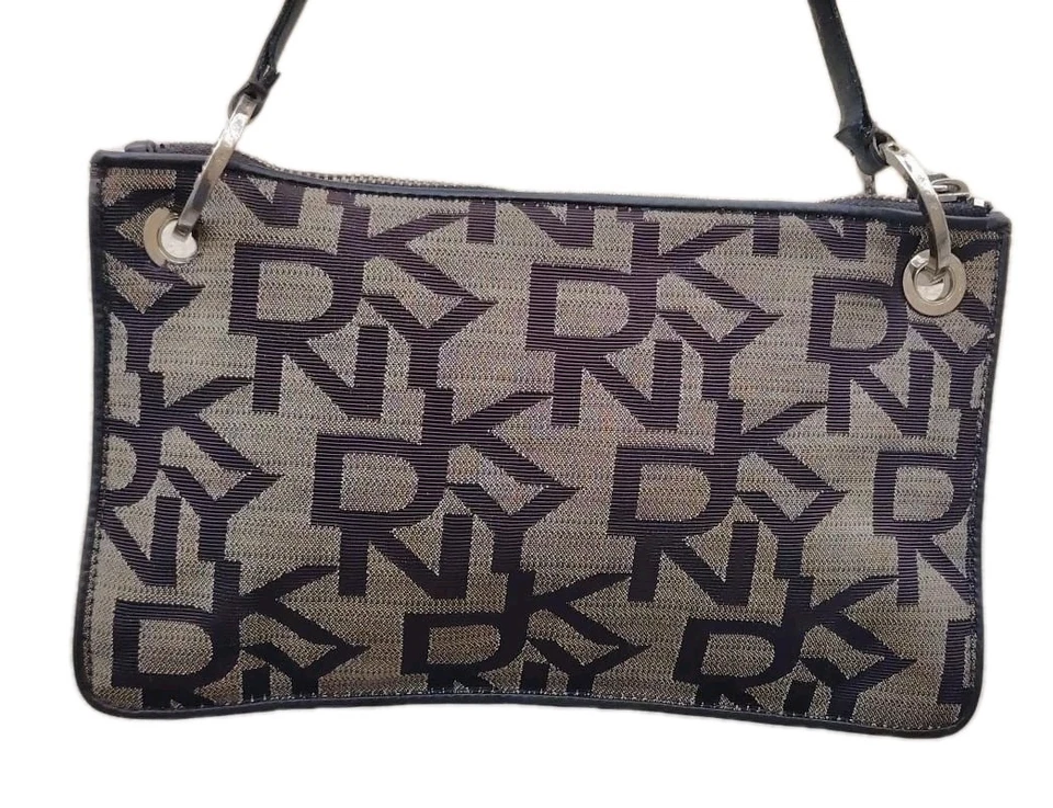 Bolso de Hombro DKNY Negro Baguette Monograma Y2K Cartera y Bolsillo de Regalo Dkny Foto 2 de 4