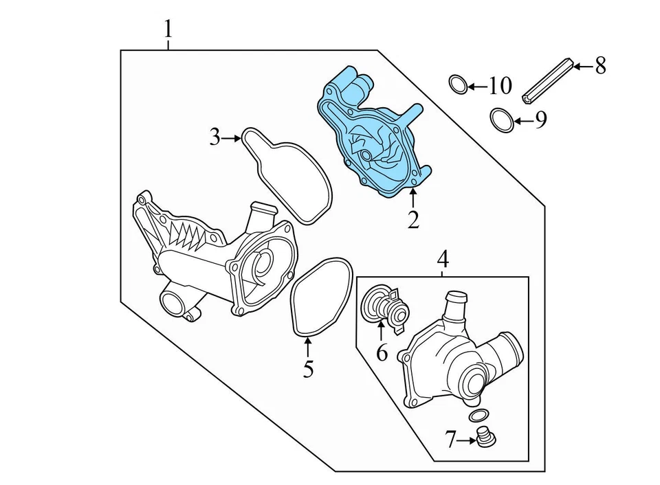 2006-2009 2011-2017 VW TOUAREG - Coolant / Water PUMP 079121014F - Image 3 of 4