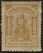 Cinderella Stamp Stanley Gibbons Colour Chart Olive Bistre No. 35