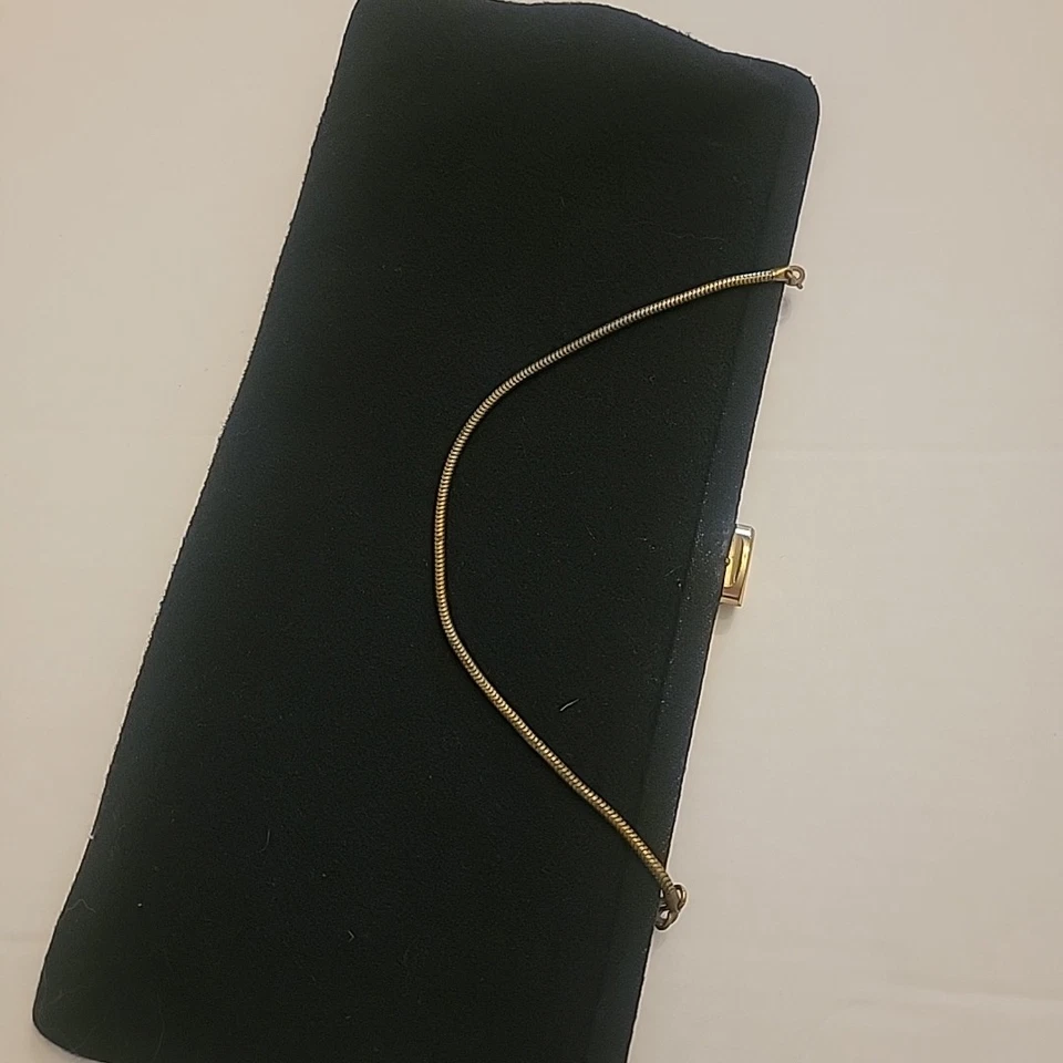 Bolso de noche vintage años 60 negro cadena caída asa clutch monedero cóctel mod Foto 2 de 4