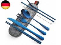 Reisebesteck Mit Etui, Camping Besteck Set, Edelstahl Besteckset 1 Person,