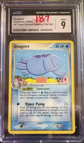 2004 Pokemon EX Team Rocket Returns Quagsire #26/109 CGC 9 Black Label