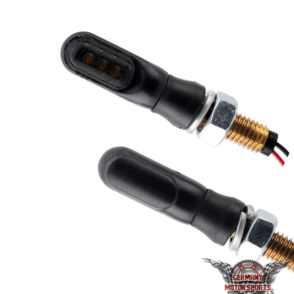 Led Motorrad Mini Blinker schwarz smoke getönt e-geprüft vorn hinten universal  - Bild 2 von 4