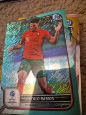 2022 Bowman Chrome UEFA Under 21 Green Shimmer Refractor #'d 80/125 G Ramos RC 