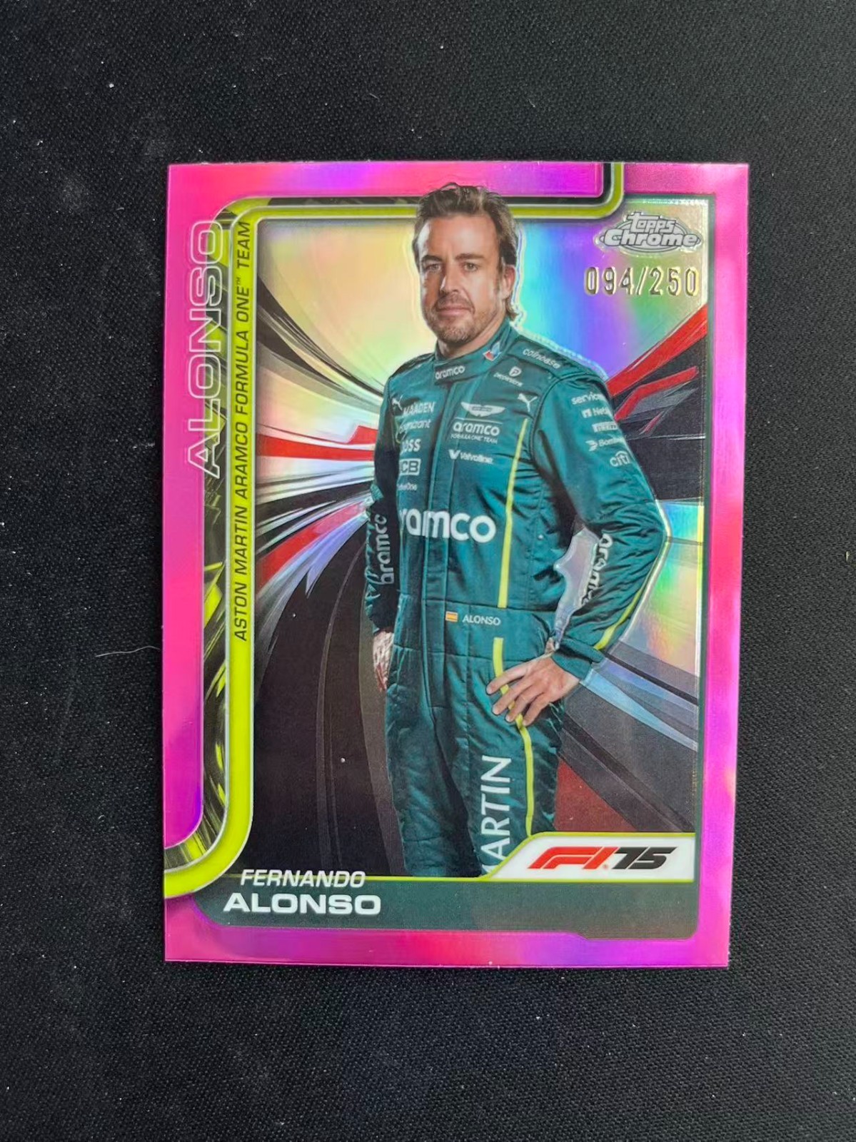 2025 Topps Chrome F1 Fernando Alonso Pink 94/250 #9 WTS