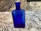 Vintage Cobalt Blue Medicine Bottle Wakelee’s Camelline 4 3/4” tall — photo 3
