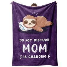 Funny Gifts for Mom, Mom is Charging Sloth Blanket, Birthday Gifts for Moms f...