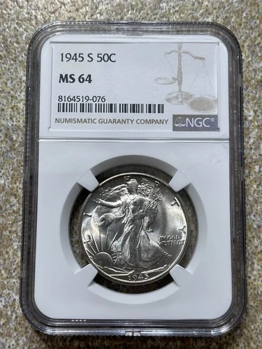 1945 S Walking Liberty Half Dollar - NGC MS64