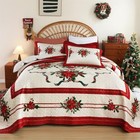 Velvet Christmas Quilt King Size-Cream Bedspread Comforter King 106x96 Red
