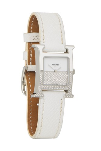 Hermès White Stainless Steel Heure H Watch PM - WGACA