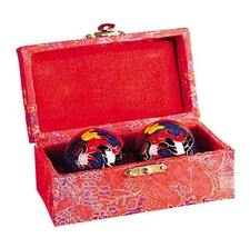 CHINESE HEALTH EXERCISE STRESS BAODING BALLS RELAXATION THERAPY DRAGON DESIGN