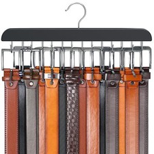Tie Belt Organizer Rack Necktie Holder Hanger Closet Door Wall Mount Storage