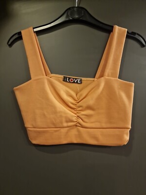Womens First Love party smart Joga cropped Sleeveless tank Top Size M L next d