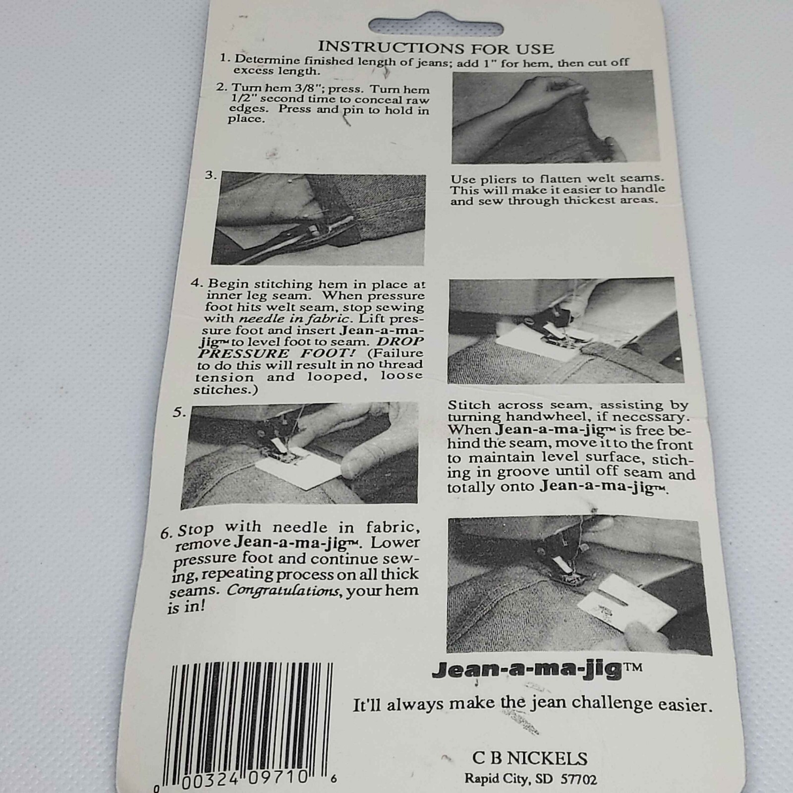 NEW Jeanamajig Vintage Gadget For Sewing South Dakota Made Handy